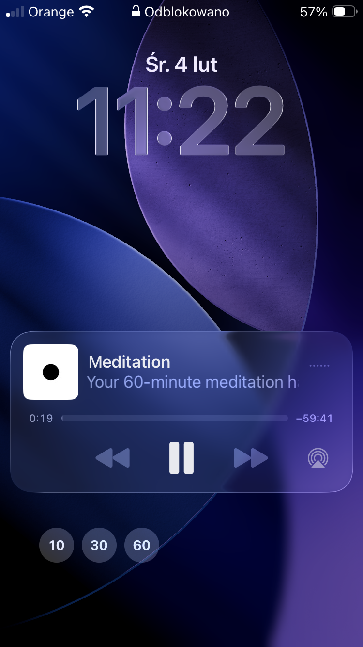 jufo meditation timer showing countdown
